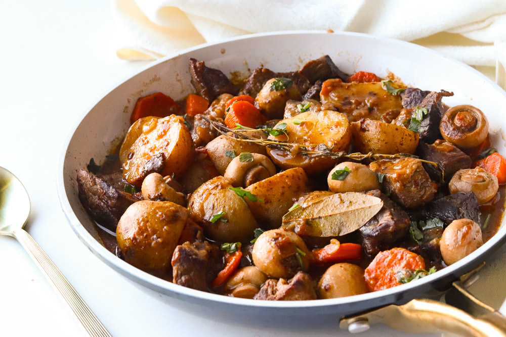 Mijoté boeuf carottes champignons en sauce