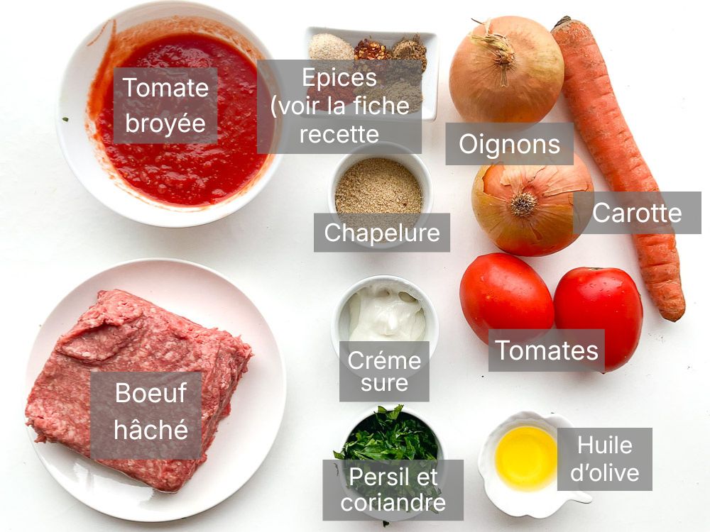 boulettes-libanaises-sauce-tomate ingredients