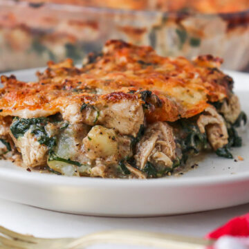 ggratin poulet et pomme de terre et epinards